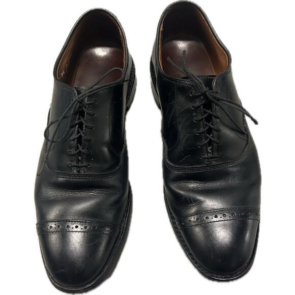 Allen Edmonds "Fifth Avenue" Men's Black Leather Cap-Toe Oxfords Size 8.5 - Picture 1 of 15
